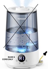 BASE & CORD ONLY Homvana Humidifier Bedroom Home, 3.6 L Cool Mist Top-Fill 34H