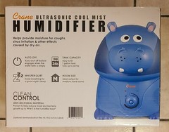 Crane Hippo Filter Free Humidifier 1 Gallon Ultrasonic Cool Mist Humidifiers
