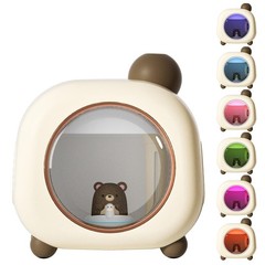 Portable Mini Humidifier, 500ML Cartoon Bear USB Mist Small Humidifier with C…