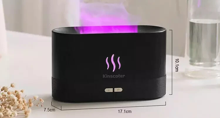Flame Air Humidifier Ultrasonic Purifier Yoga Aromatherapy Diffuser Rechargeable