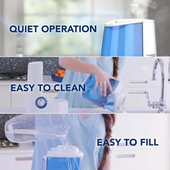 Warm Mist Humidifier Filter‑Free 1 Gal Tank Auto Shut‑Off Night Light VapoPad &