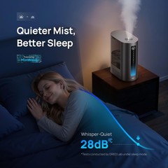 6L Smart Warm & Cool Mist Humidifiers for Bedroom HM713S | 60-Hour Quiet Runtime