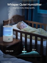 Humidifier for Bedroom Baby, 3.2L Top Fill Cool Mist Humidifiers for Nursery,…