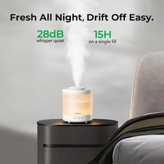 2 Packs 1.5L Cool Mist Top Fill Humidifiers Bedroom & Baby Nursery 3 in 1