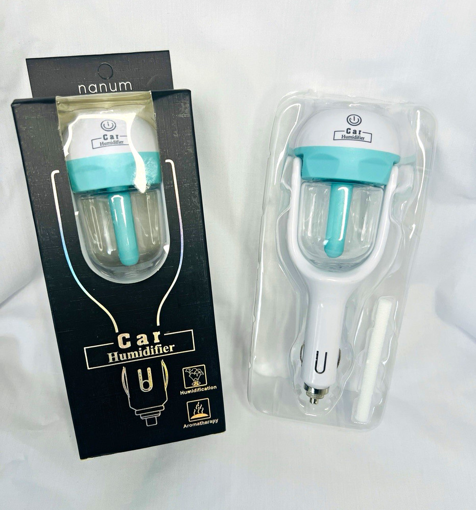 Humidifier car / Aromatherapy, USB Plug-In Mini, White/Blue