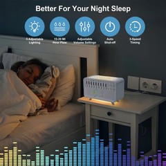 3‑in‑1 White Noise Humidifier — Night Light Sleep Machine w/ 8 Sounds & Timer
