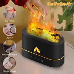 250ml USB Air Humidifier Essential Oil Diffuser Bedroom 3D Flame Mist Home Decor
