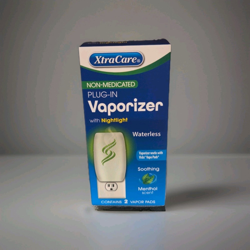 Xtra Care Non Medicated Plug In Vaporizer w/ Nightlight Waterless Menthol