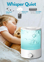 Humidificador de vapor frío de 3,5 l: vaporizador ultrasónico silencioso