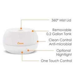 CRANE USA PERSONAL COOL MIST HUMIDIFIER AND AROMA DIFFUSER WHITE