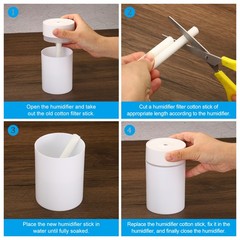 10Pcs Cotton Filter Sticks humidifier stick White (4.72” x 0.39”)