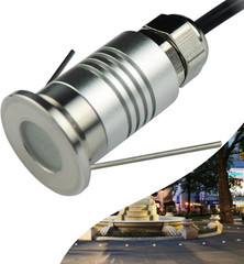 LED Mini In-Ground Well Light-Finger Size,1W 12V DC,120° Wide Beam Angle,Ip67 Wa