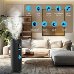 Humidifiers Large Room 17L 4.5Gal Ultrasonic Air Mist Control Covering 2000
