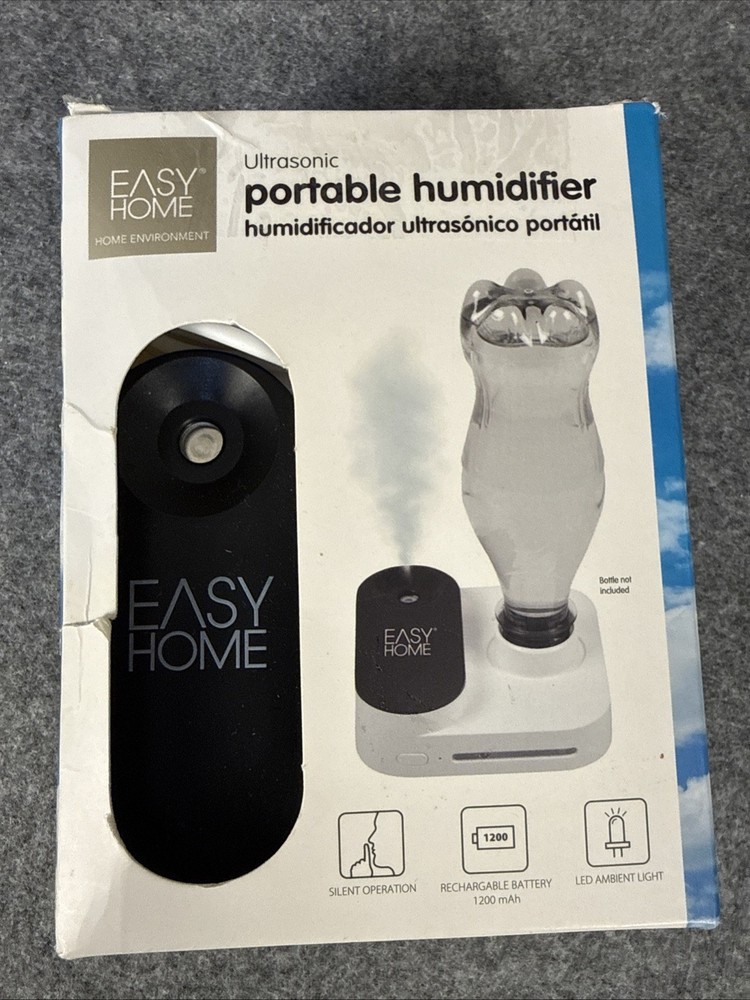 Easy Home Travel Ultrasonic Portable Humidifier /Rechargeable New Open Box