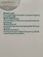 500ml Small Desk Humidifier Auto Shut-Off Whisper-Quiet Night Light 2 Mist Modes