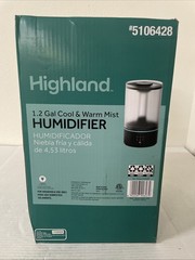 Humidifier Highland 1.2 Gallon Cool Mist And Warm Mist Humidifier Black NEW