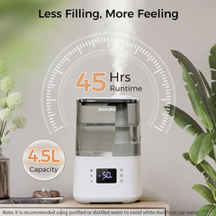 4.5L Warm and Cool Mist Ultrasonic Humidifier for Bedroom Large Room, Top Fill E