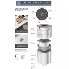 Vissani 6 Gal. Evaporative Humidifier for Whole House in White