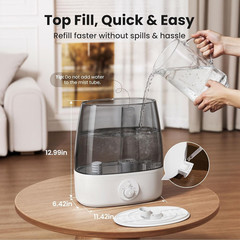 Humidificador con depósito Stay Clean de 6.5 L para habitaciones grandes, de baj