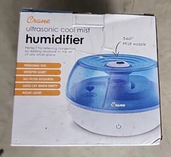 Crane EE-5951 0.2 Gal. Ultrasonic Cool Mist Humidifier – Blue and White Warranty