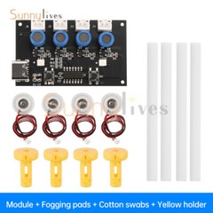 Type-C DC5V Ultrasonic Mist Maker Atomizing Module DIY Humidifier Kits w/ Lights