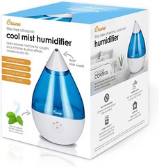 New in Box Crane Droplet Ultrasonic Humidifier, 0.5 Gallon, 3 Speed Output, Blue