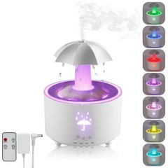 Humidifier for Bedroom, 7-Color Rotating Umbrella Diffuser with Rain Drop Eff…