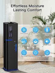10L Cool Mist Humidifier Top Fill Quiet Ultrasonic 60H Large Room Black