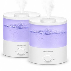MEGAWISE H1-XIT 2 Pack 2L Cool Mist Humidifier for Baby Bedroom Living Room