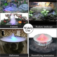 12 LED Mist Maker Water Fountain Pond Fog Atomizer Air Humidifier, Ideal For …