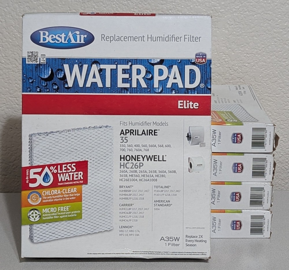 Lot 5 BestAir Elite Water Pad A35W Humidifier Filter – Aprilaire Honeywell &More