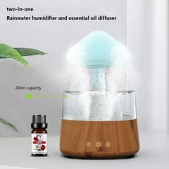 Trendy Rain Cloud Lamp Mushroom Air Humidifier Diffuser Raindrop Sound Night-LED