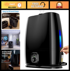 6L Cool Mist Humidifier for Large Rooms – 50HR Quiet, No-Filter, Ideal for Baby,