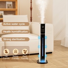 2.4gal/9L Air Purifier Humidifier w/ Timer & Humidity Control 3-Speed Ultrasonic