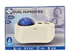 Sealy Dual Spray Humidifier w/Night Light & Projector w/2 Slide Show 1000ml Tank