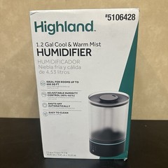 Humidifier Highland 1.2 Gallon Cool Mist And Warm Mist Humidifier Black NEW