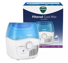 Vicks Filtered Cool Mist Humidifier, Medium Room, 1.1 Gallon Tank with Filter