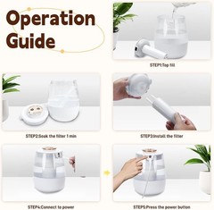 1500ml Humidifiers for Bedroom Large Room Office Cool Mist Air Humidifier Indoor