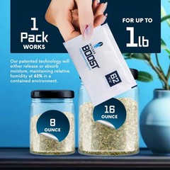 62% RH Humidity Control – 12x 67g Packs for Herbs, Spices, Food