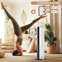 2.4gal/9L Air Purifier Humidifier w/ Timer & Humidity Control 3-Speed Ultrasonic