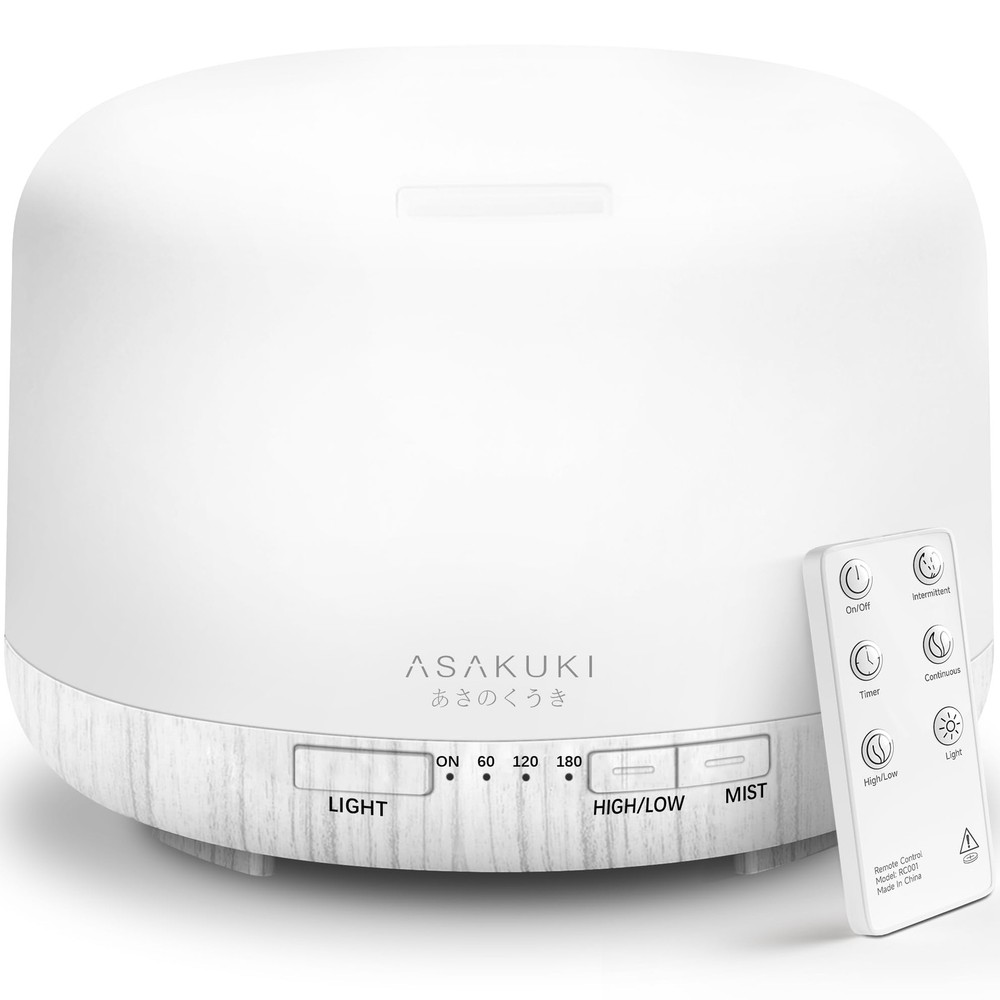 ASAKUKI 500ml Premium Essential Oil Diffuser with 1 Count (Pack of 1), White
