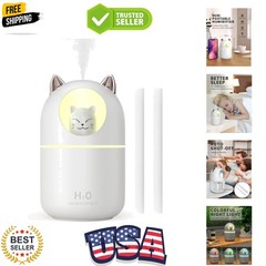 Cool Mist Humidifier,300ml Mini Humidifiers with Night Light,Waterless Auto-O…