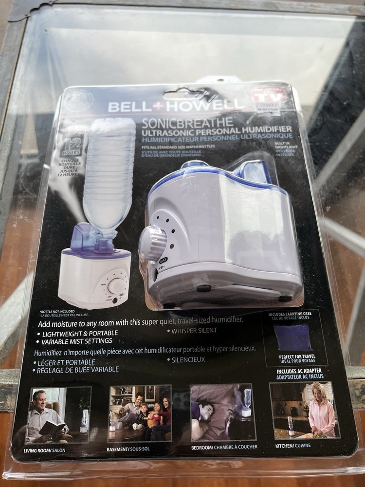 Bell + Howell Sonic Breathe Ultrasonic Personal Humidifier Portable Silent NEW