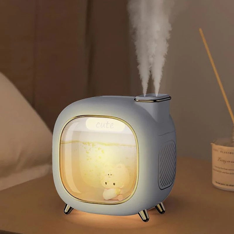 500ML Cute Doll Double Nozzle Ultrasonic Humidifier Essential Oil Aroma Diffuser
