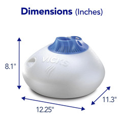Vicks Warm Steam Vaporizer Humidifier, 600 sq ft, White, V150SGNLUPCV2