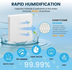 6 Pack Humidifier Wicking Filter T for Honeywell Humidifier Replacement Parts