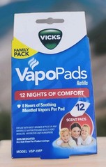 Vicks Vapo Pads Soothing Menthol, Sinus or Allergy Relief, 12 Pack