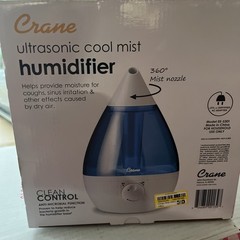 Crane Drop Ultrasonic Cool Mist Humidifier – Blue/White – 1gal