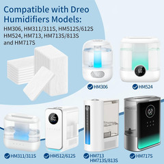 48-Pack Humidifier Aroma Pad Compatible with Dreo HM306, HM311/311S, HM512S/6…