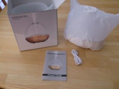 Ultrasonic Humidifier – White Base / Clear Top USB charged NIB
